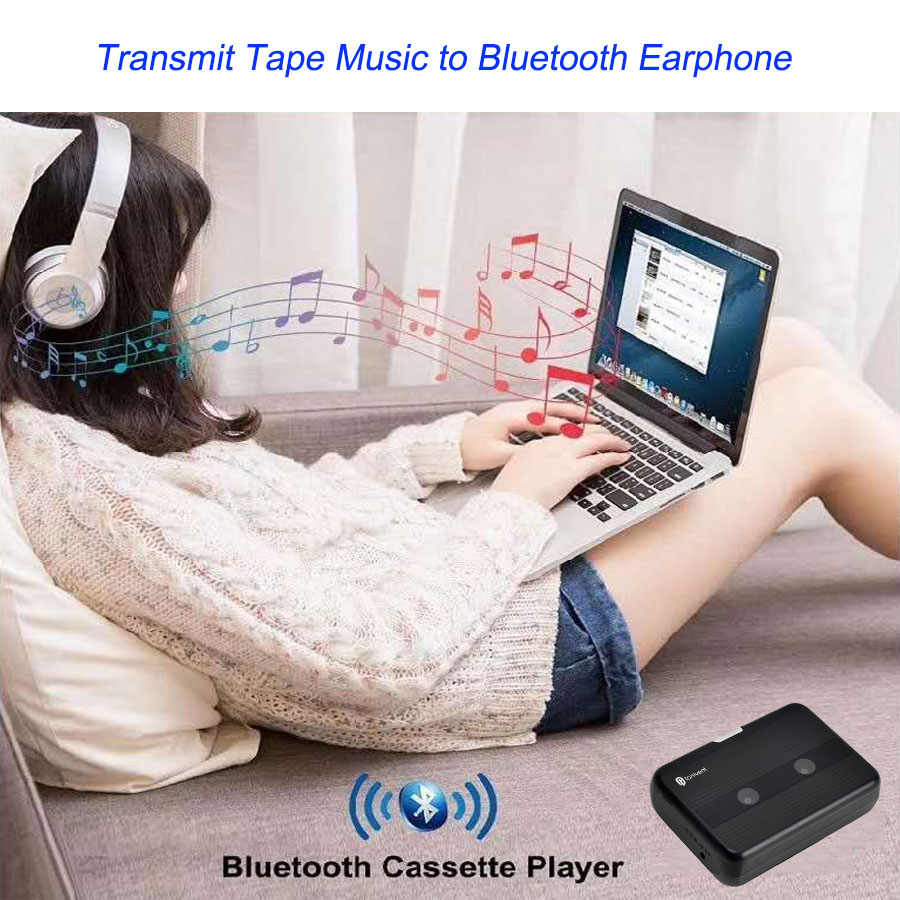 Bluetooth Transmitter Walkman Stereo Cassette Player with FM Radio Auto-revers function Personal Bluetooth Cassette Player Transmit Tape Music to Bluetooth Earphone or Speaker