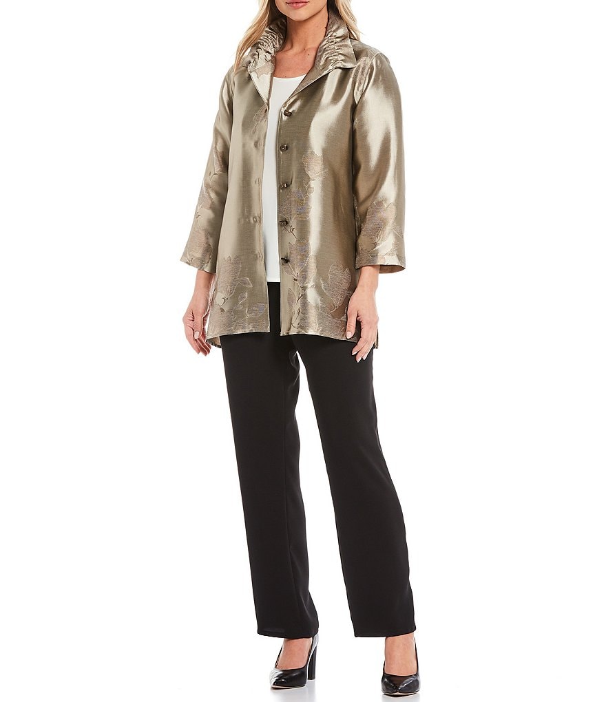 Kasper Glen Plaid Notch Lapel Two Button Front Pocket Jacket