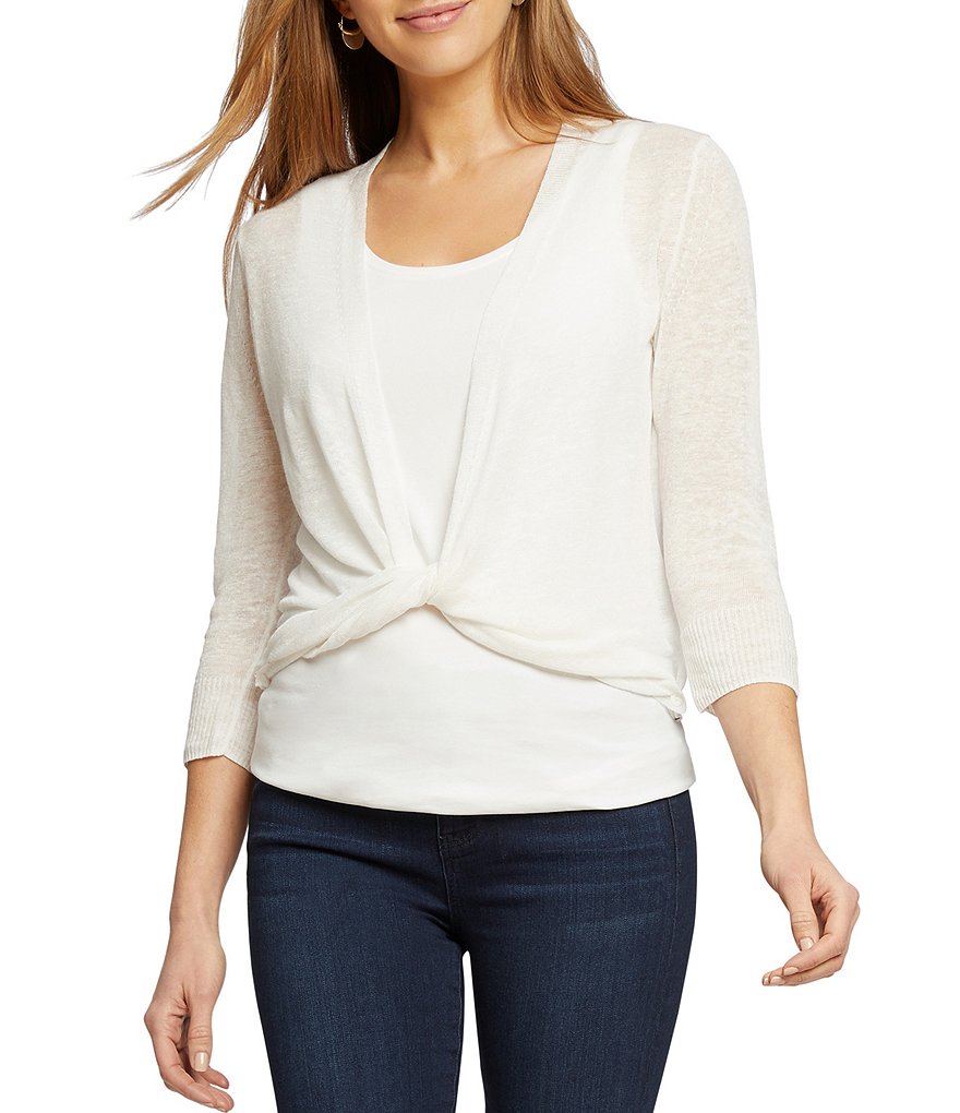 NIC + ZOE Light Weight 4-Way Linen Blend Cardigan