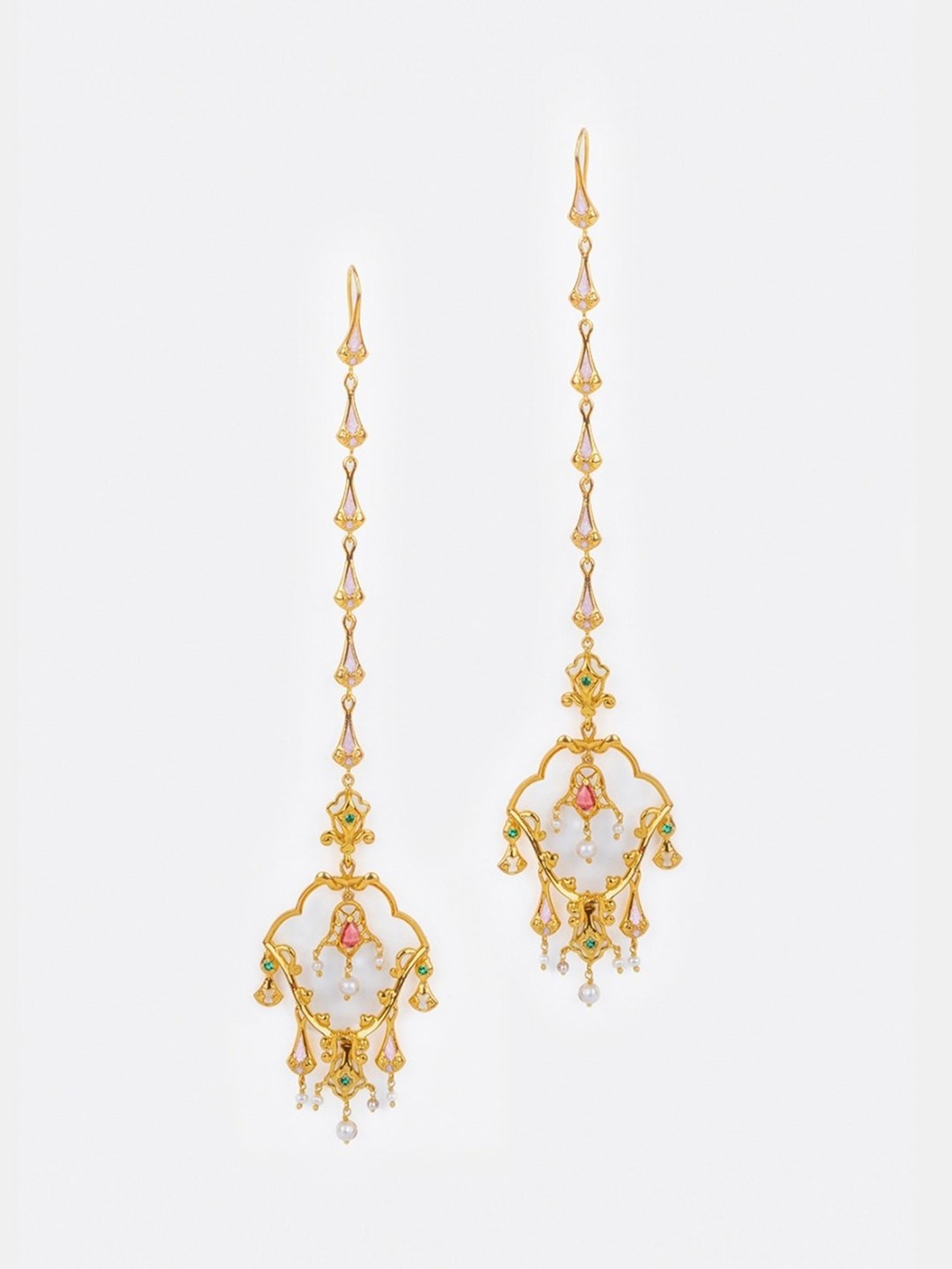 Shaya 92.5 Sterling Silver Yellow Gold Shaadi Squad Bridechilla Shoulder Duster Earrings for Women