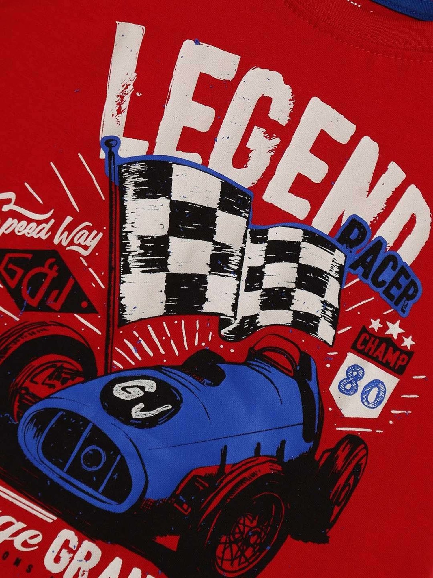 Pantaloons Junior Navy Cotton Printed T-Shirt