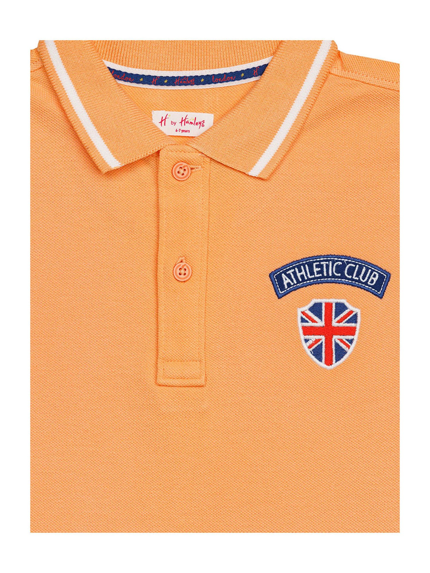 H by Hamleys Boys Light Orange Solid Polo T-Shirt
