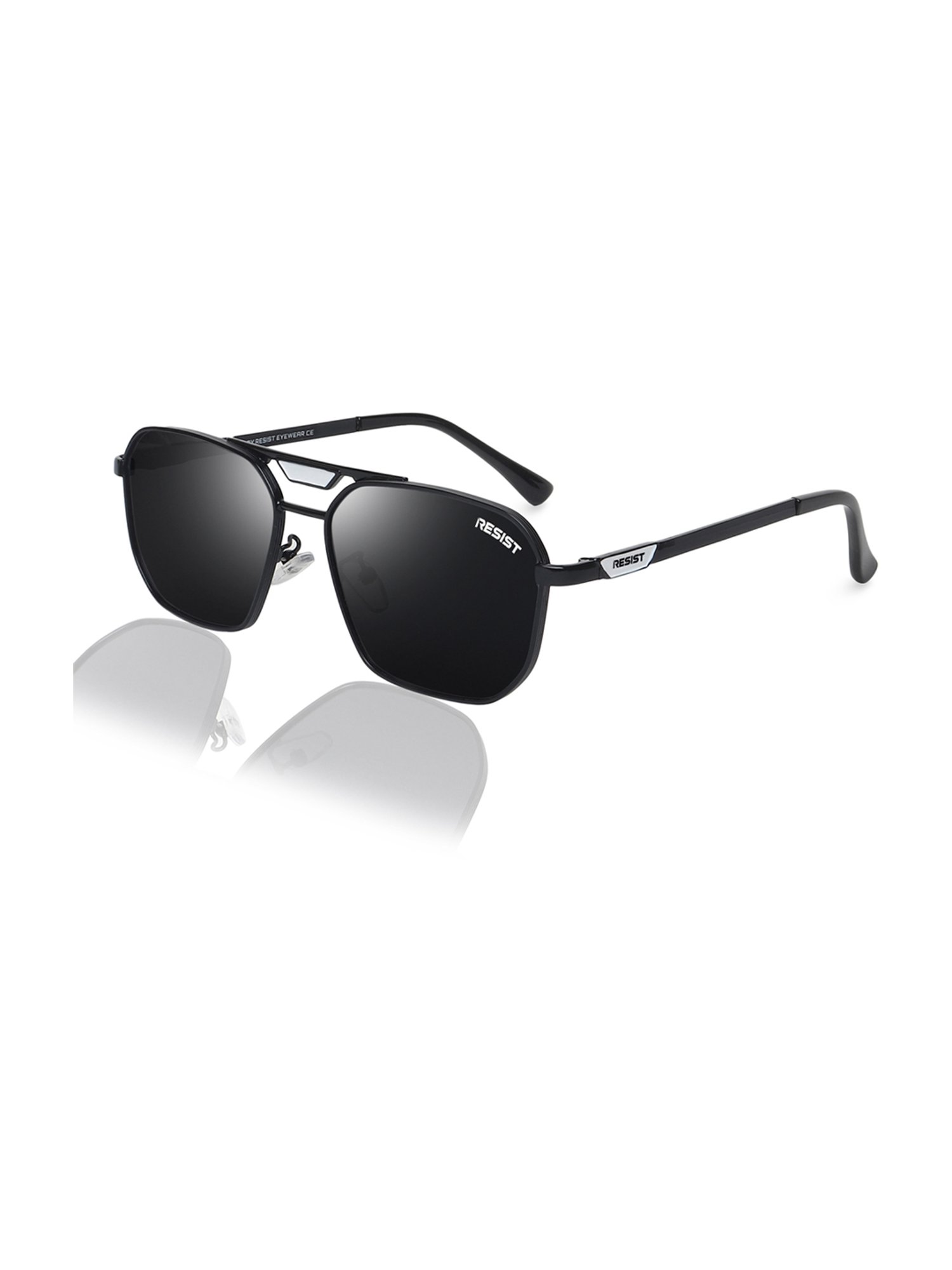Resist Eyewear Black Square UV Protection Unisex Sunglasses