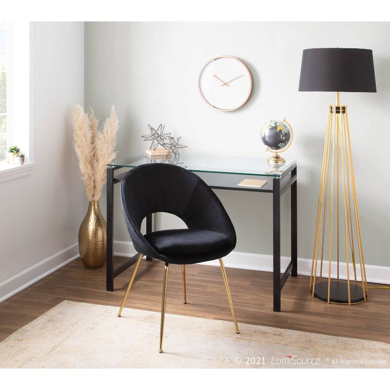 Canary Contemporary Floor Lamp with Metal Shade Black (Includes LED Light Bulb) - LumiSource