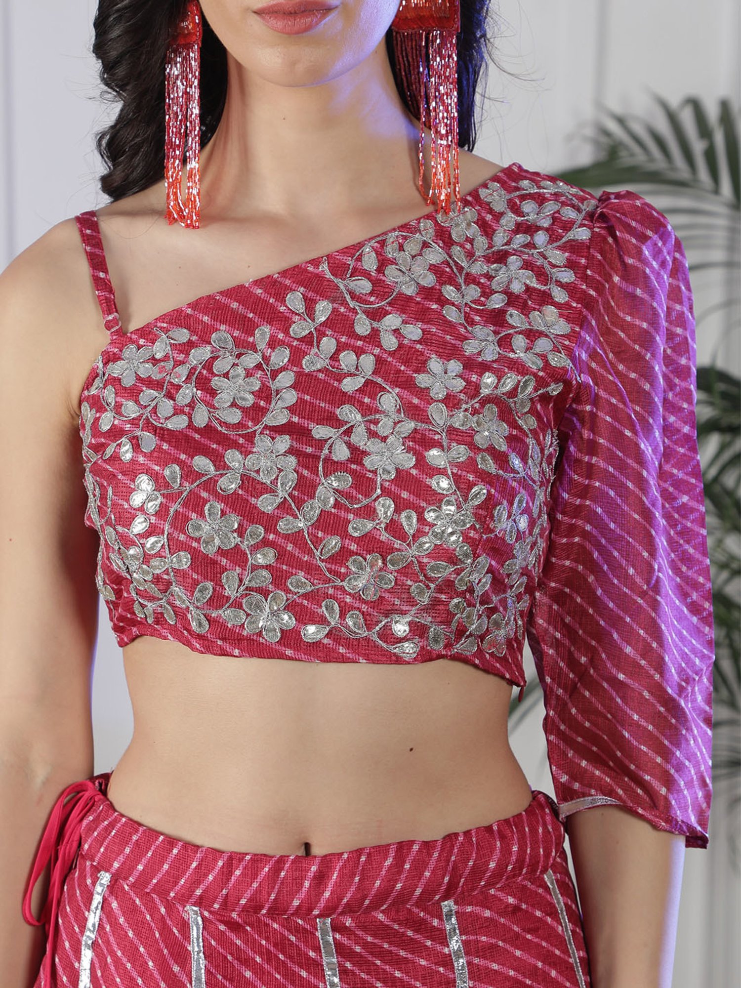 NEUDIS Maroon Embellished Blouse