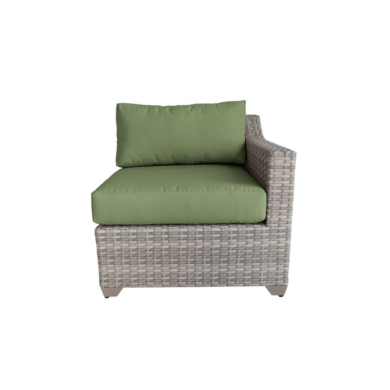 Nolin 7pc Sectional Weathered Brown Frame Sunbrella Spectrum Denim Fabric - La-Z-Boy