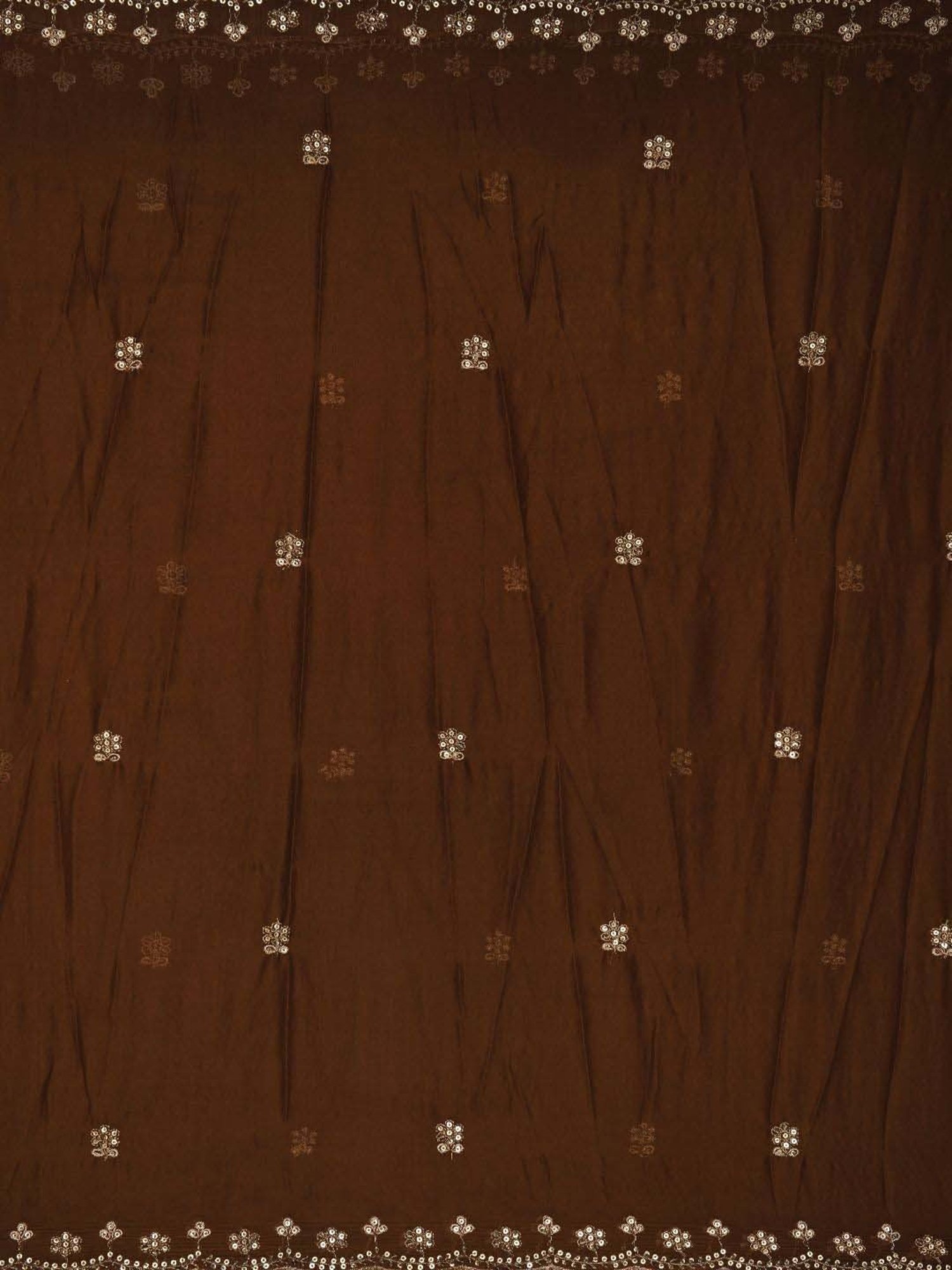 Jaipur Kurti Brown Embroidered Unstitched Dress Material