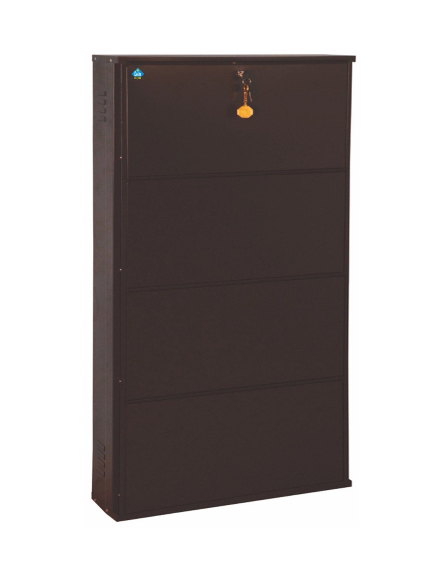 Delite Kom Metal Shoe Rack - 29" 4 Shelf, Coffee, PowderCoat, Wall Mount, DIY