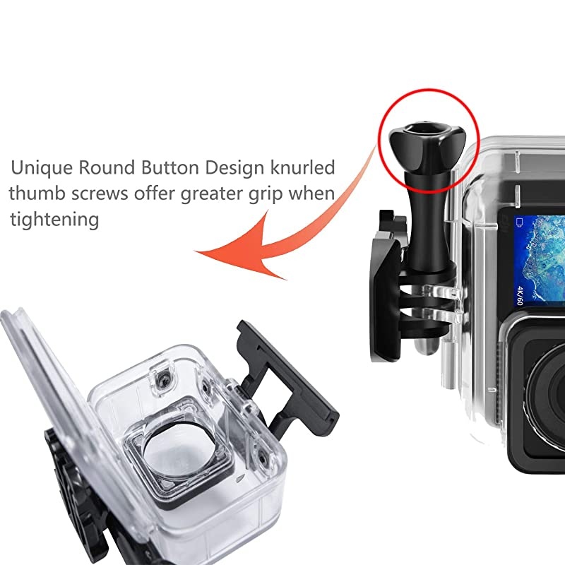 Waterproof Housing Case for DJI OSMO Action Camera 200FT61M Underwater Photography Hard Diving Protective Housing with 12pcs Anti Fog Inserts Accessories for DJI OSMO 4K Action Camera