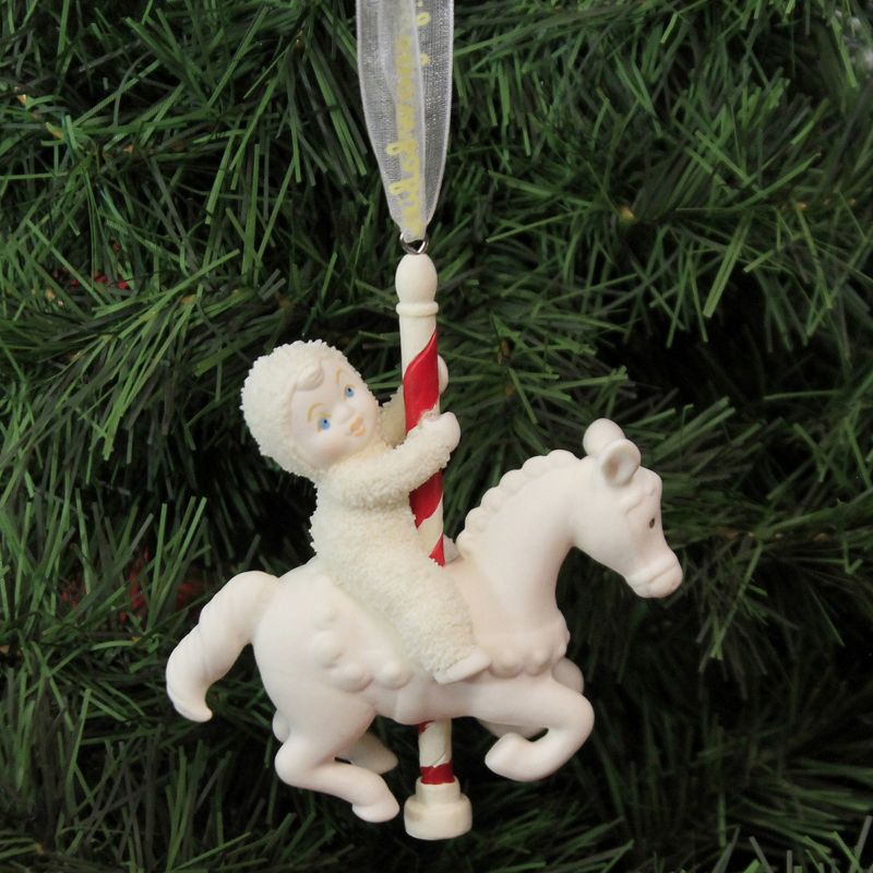 Dept 56 Snowbabies 4.25" Christmas Carousel Ornament Pony  -  Tree Ornaments