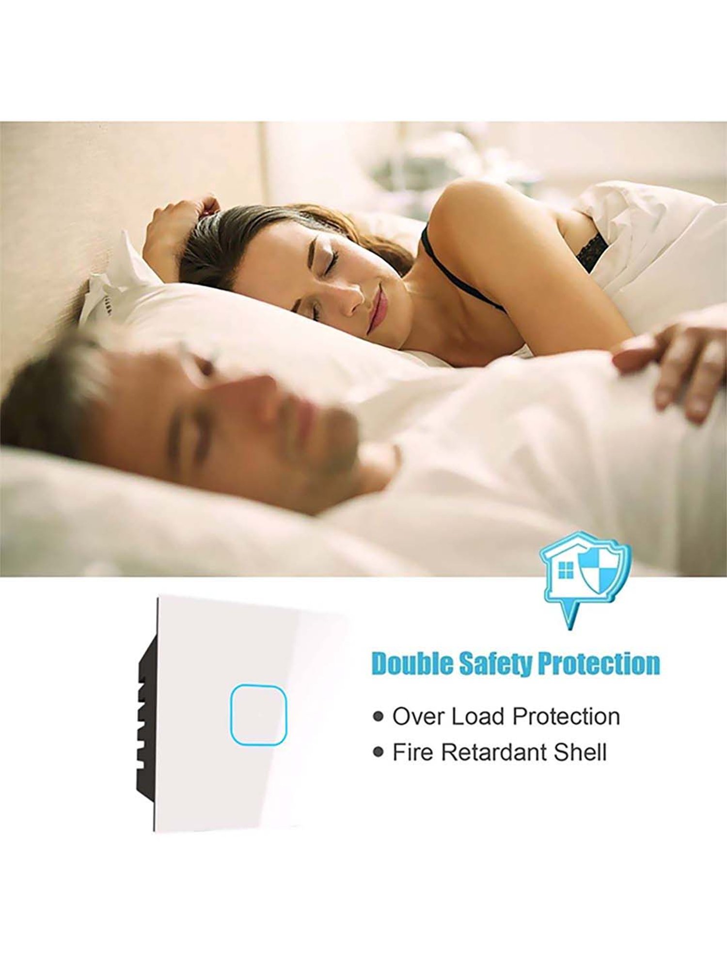 HomeMate 24A Smart Touch Switch Works with Google Assistant and Alexa (White)