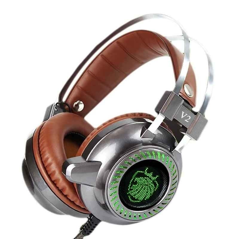 Stereo Earphone Over-ear Surround Earbud LED Light Hi-Fi Headphone with Microphone Computer Game Headset