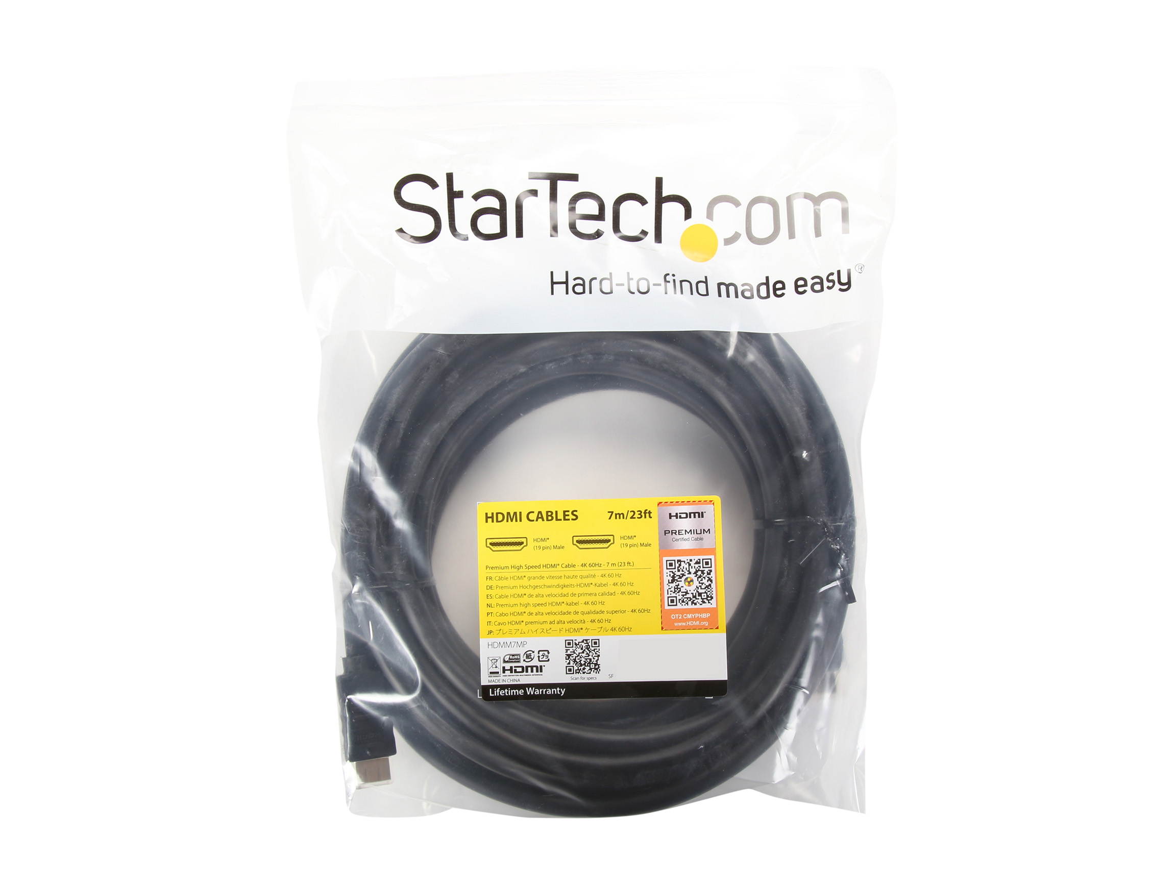 StarTech.com HD2MM15MA CL2 HDMI Cable - 50 ft / 15m - Active - High Speed - 4K HDMI Cable - HDMI 2.0 Cable - In Wall HDMI Cable with Ethernet