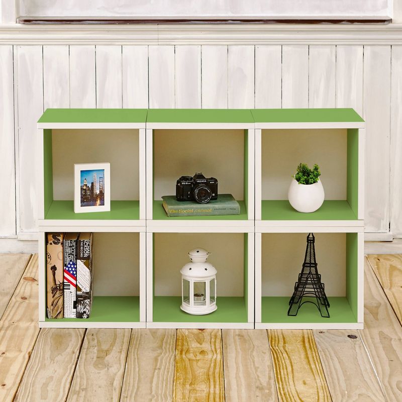 Way Basics Stackable Eco Cube Storage Cubby Organizer Green