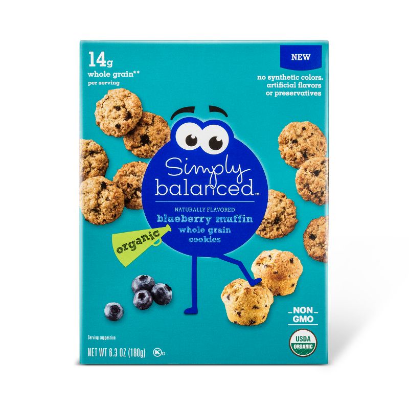 Organic Whole Grain Blueberry Muffin Cookies - 6.3oz - Simply Balanced™