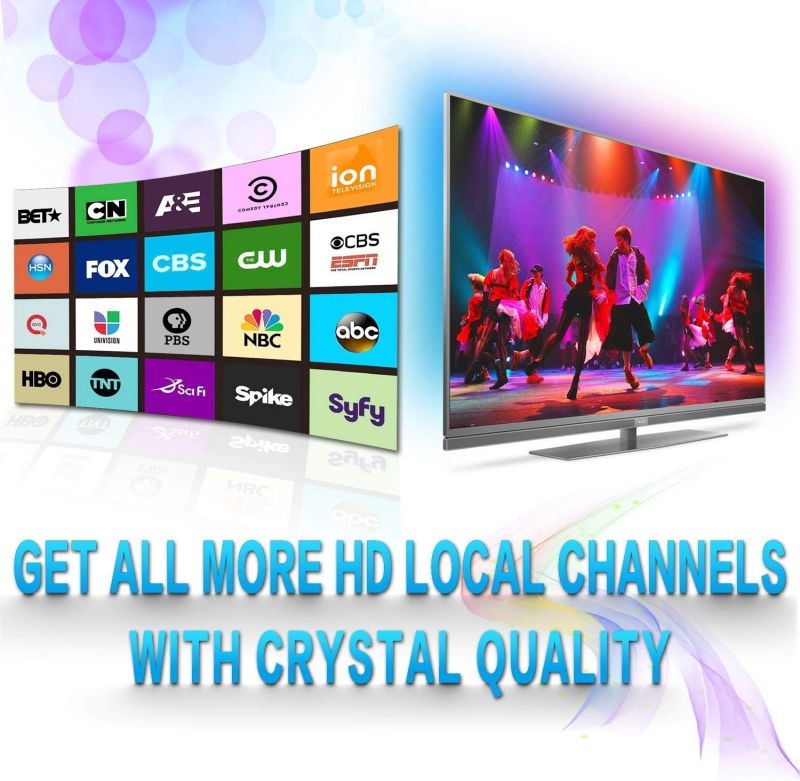 Outdoor TV Antenna 2020 Upgraded 150 Mile Range V/UHF-128F 15dBi Amplifier Gain Multi-Directional Reception Antenna 32.8ft Thicker Coax Cable