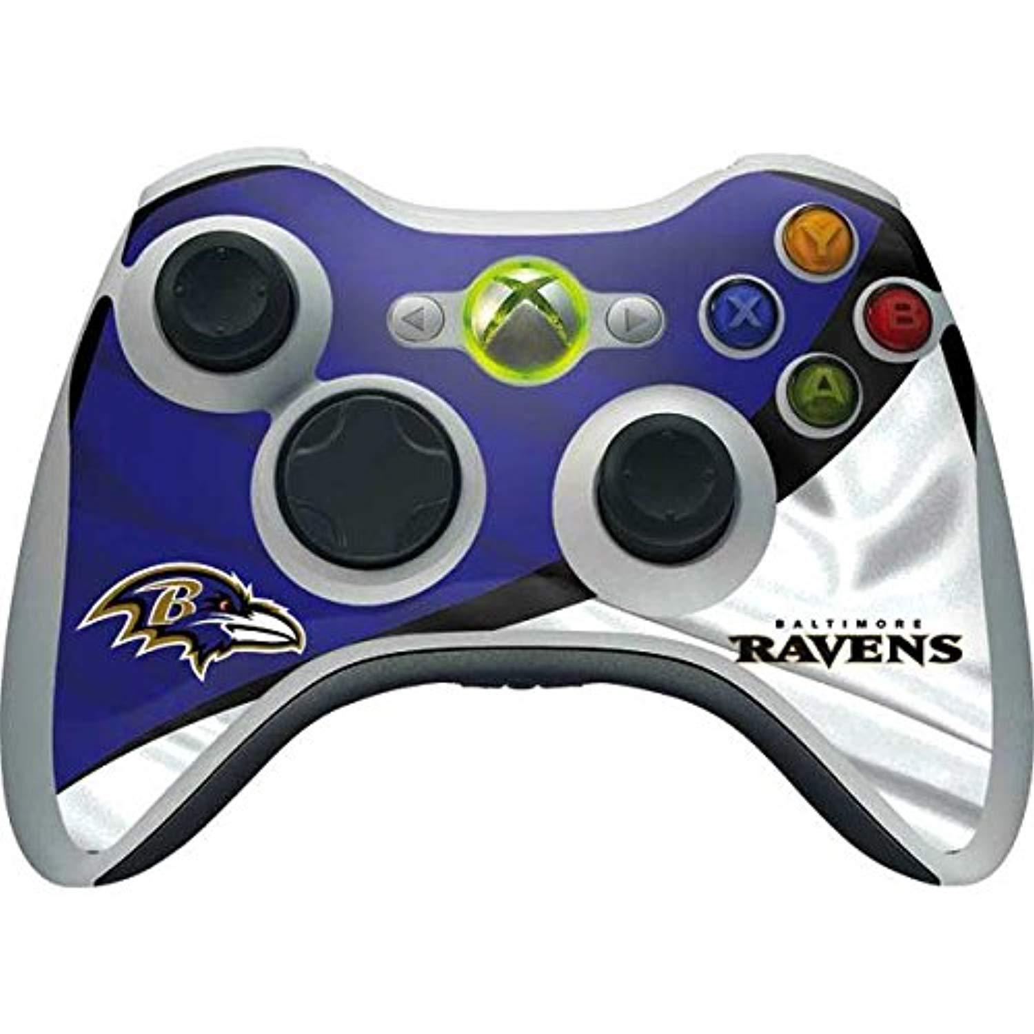 skinit decal gaming skin for xbox 360 wireless controller - officially licensed nfl baltimore ravens design