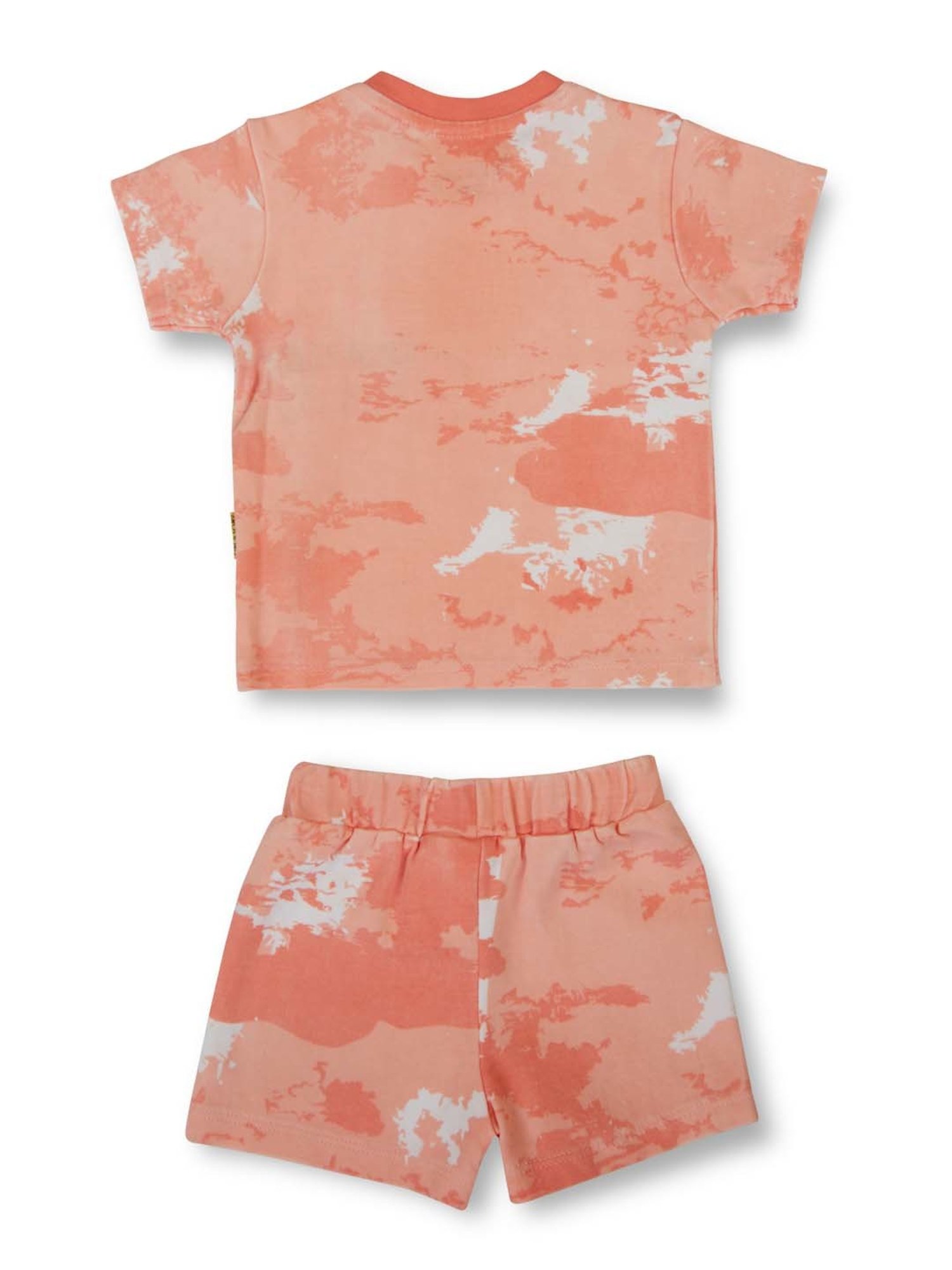 Gini & Jony Kids Peach Printed T-Shirt Set
