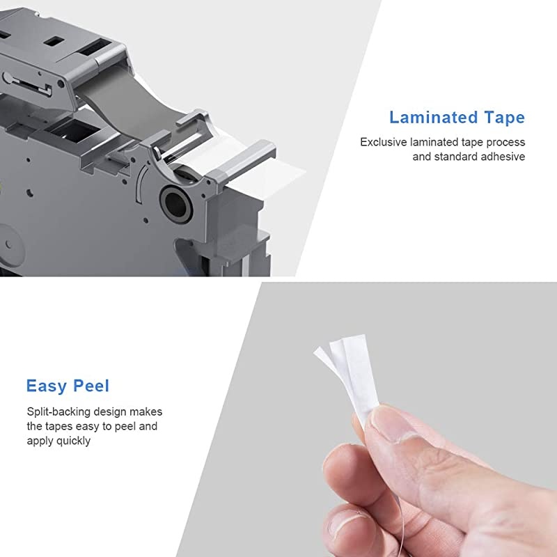 Replacement for Brother Label Tape TZe-231 TZ-231 Label Maker Tape Black on White,1/2inch x 26.2ft, for PT-D210 PT-H100 PT-D600,10-Pack