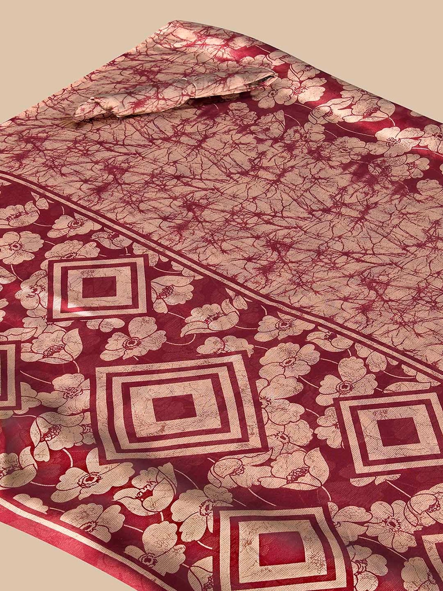 Rangita Maroon Printed Saree With Blouse