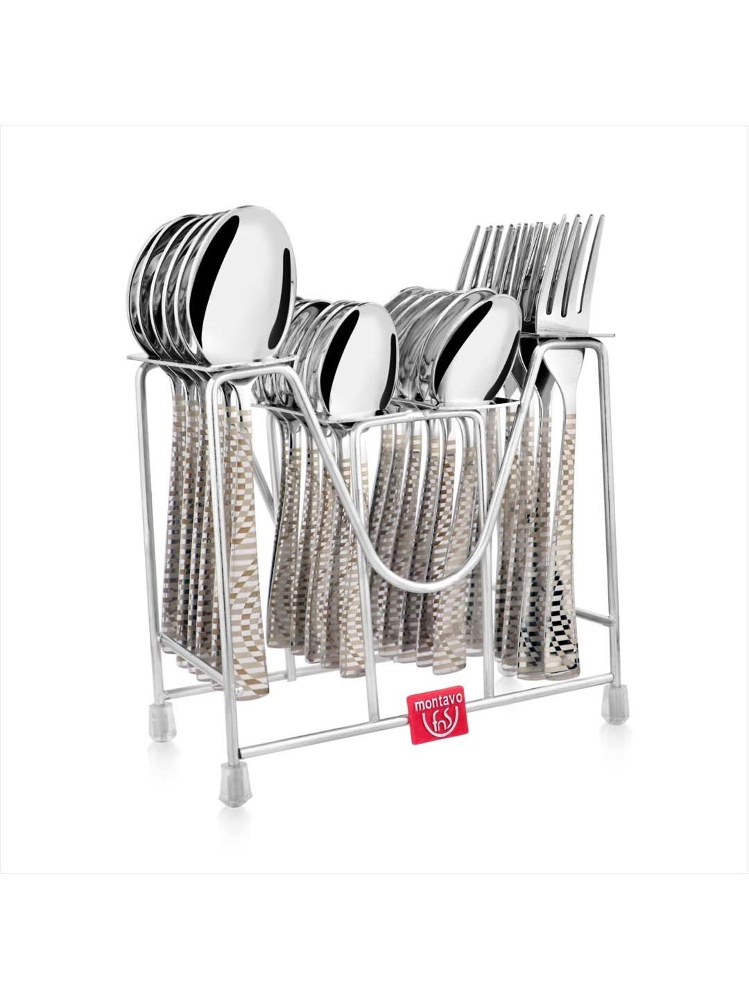 FnS Silver Stainless Steel Cutlery - Set of 24