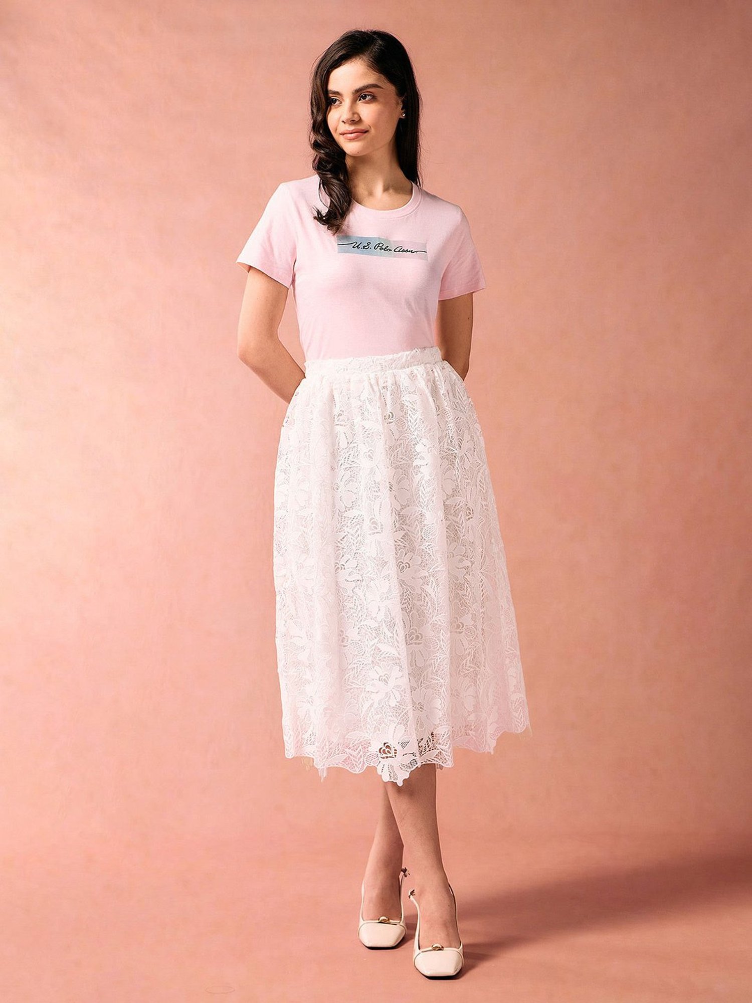 U.S. Polo Assn. Pink Graphic Print T-Shirt