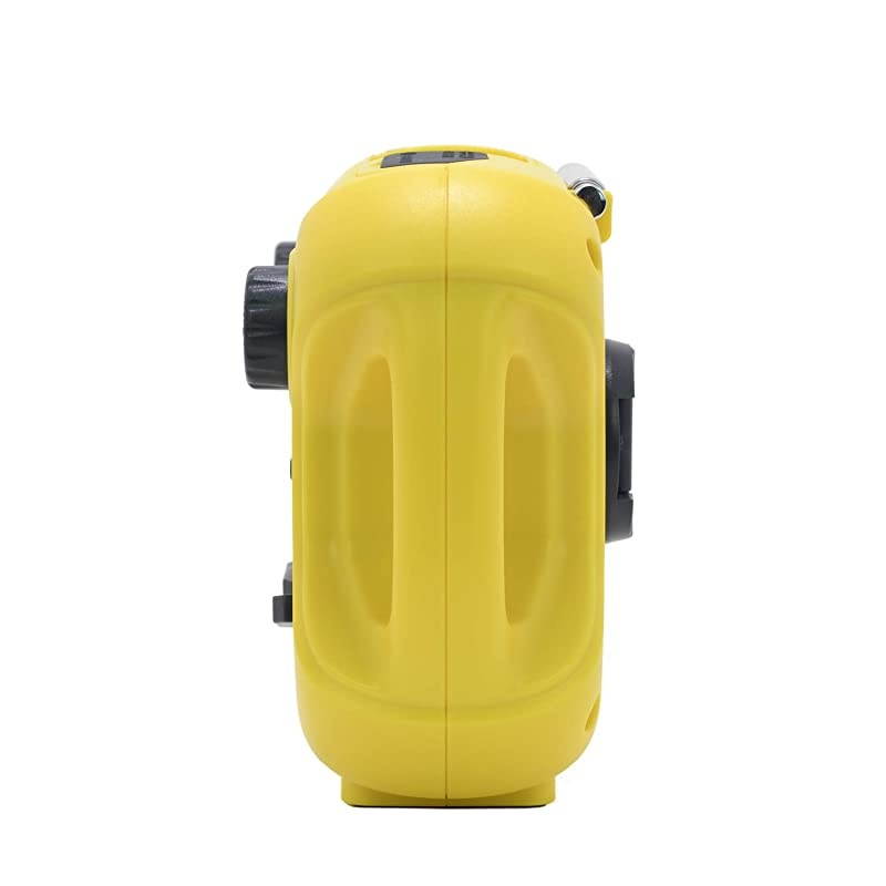 Emergency Radio KA580 Digital Solar Dynamo Crank Wind Up AMFM amp NOAA Weather Radio Receiver with Realtime Alert MP3 Player amp Phone Charger Yellow
