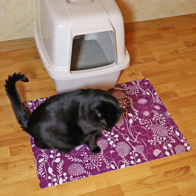 Drymate Cat Litter Trapping Mat - Garden Purple