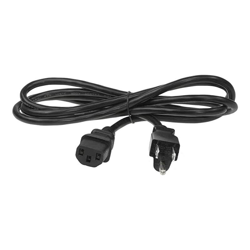 1ft 18AWG IEC320 C13 to NEMA 5-15P Universal Power Cord, 18AWG Heavy-Duty, 10A, 125V, Black