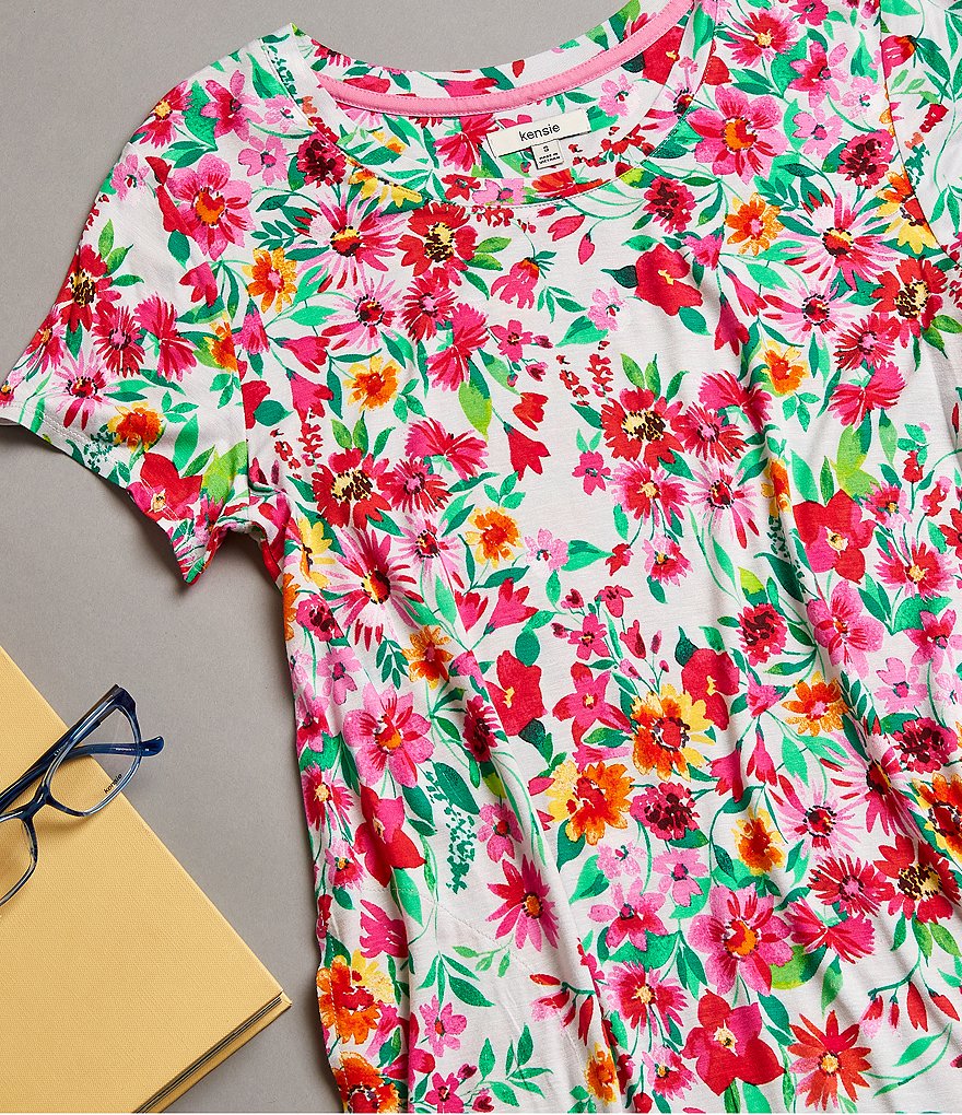 Sleep Sense Wallpaper Printed Short Sleeve Jersey Knit Sleepshirt