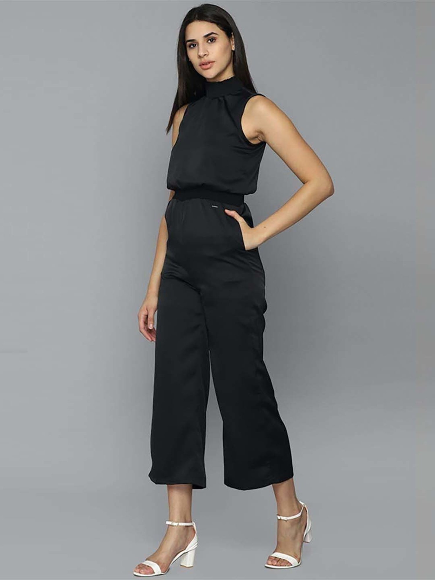 Allen Solly Black Midi Length Jumpsuit