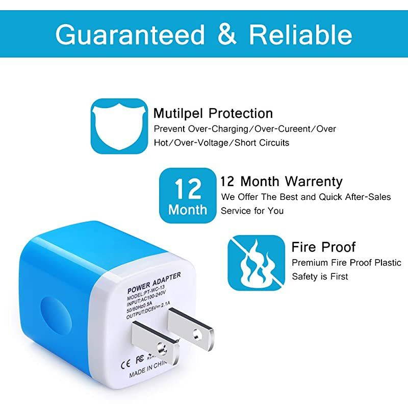 USB Wall Charger Charger Block  Dual USB Wall Plug Charger Box Cube Brick Compatible for iPhone Xs Max XR X 8 7 6S Samsung Galaxy S10 S9 S8 S7 S6+ Note 10 9 8 A8070LG G87 Moto P50 G7 Z4