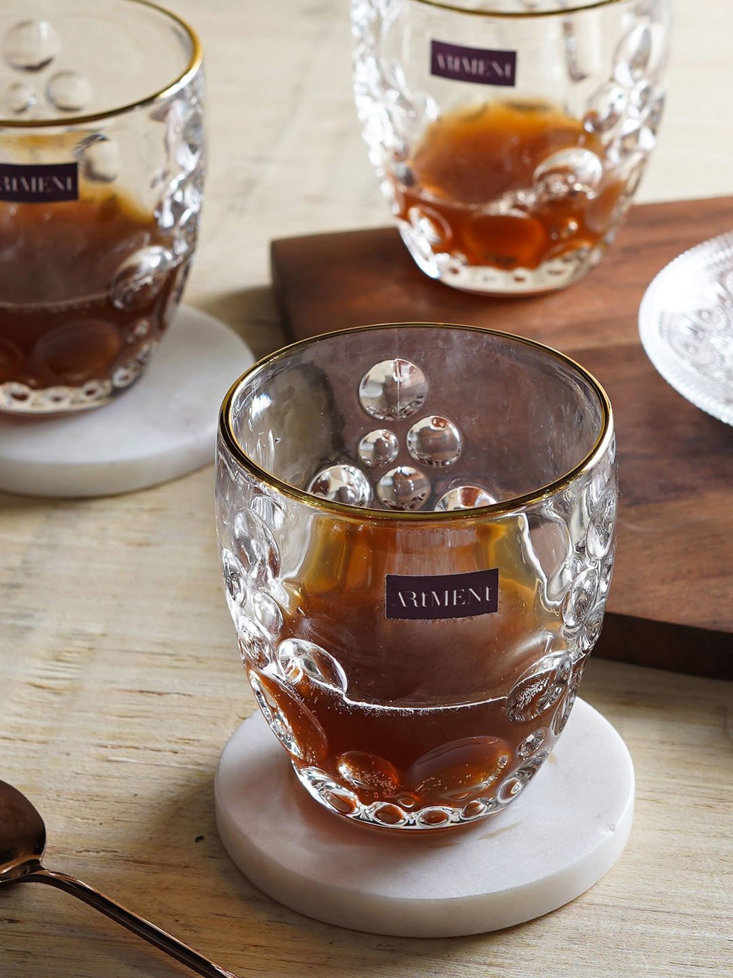 The Artment Transparent Glass Solid Whiskey Glasses - Pack of 4