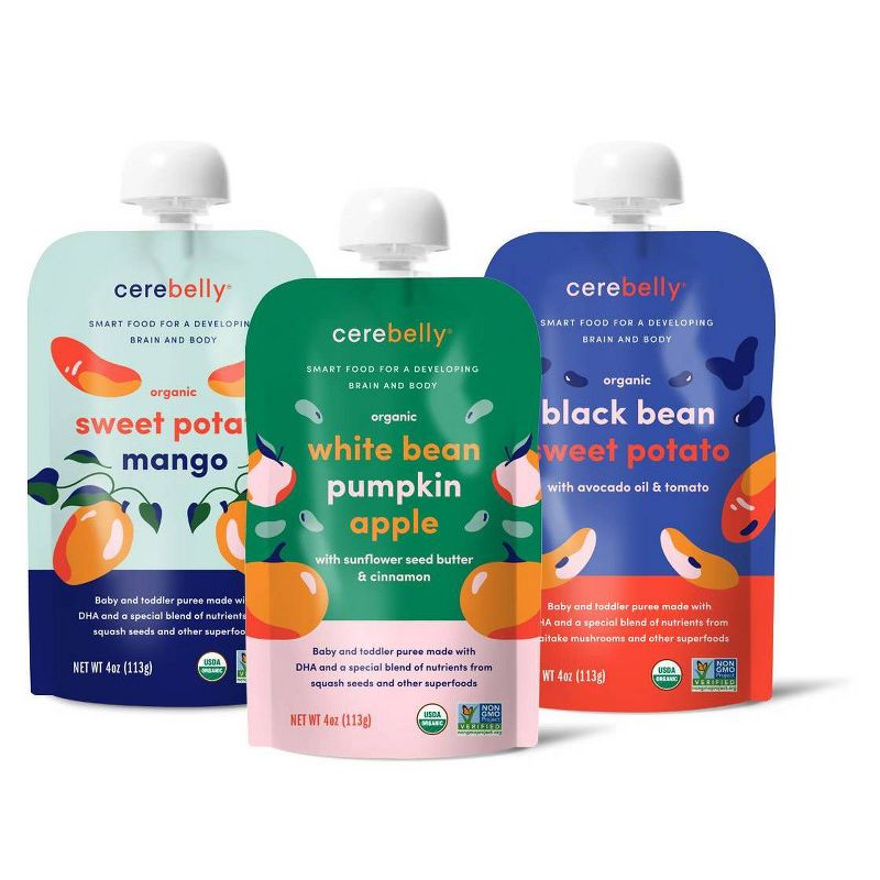 Cerebelly Clean Label Project Purity Award Winning, 11+ Months Organic Baby Food Variety pk