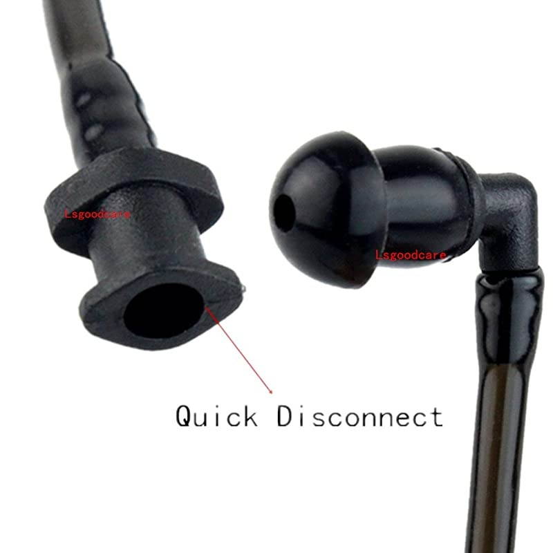 Replacement Coil Tube Black Twist On Acoustic Audio Tube with Earbuds Eartips Compatible for Motorola Midland Kenwood Two Way Radio Pack of 10 by