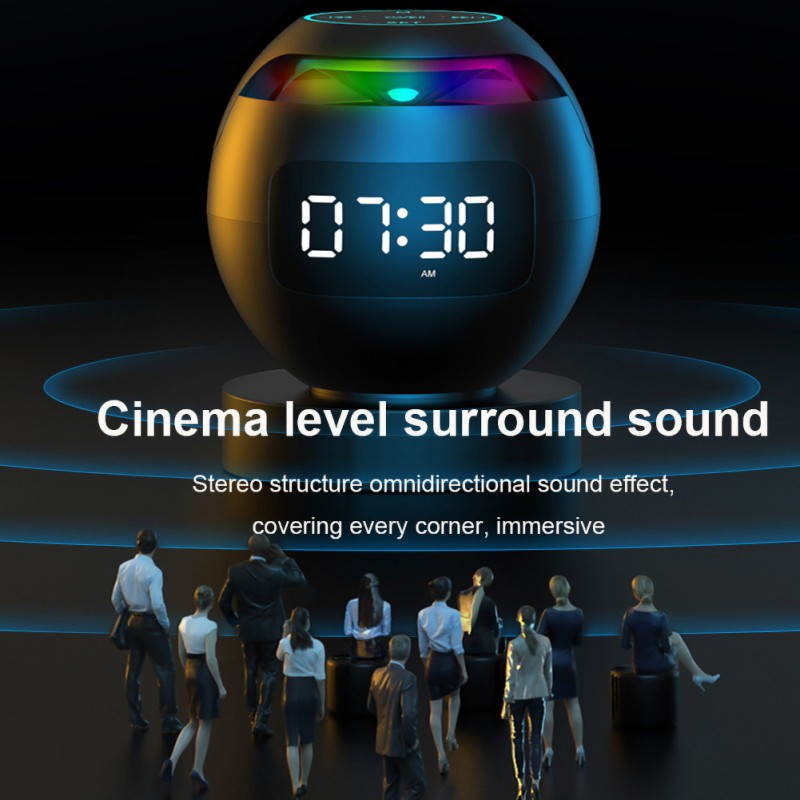 Mini Bluetooth 5.0 Speaker Wireless Bluetooth Sound Box With LED Display Alarm Clock Hifi MP3 Music Play Compatible With TF Card