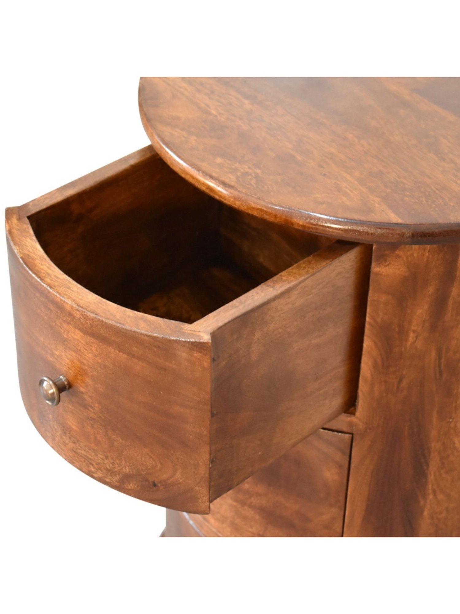 Fabindia Brown Sheesham Wood Textured Cabinet