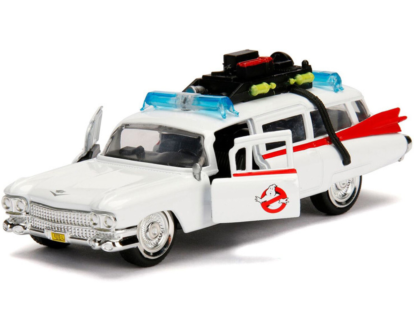1959 Cadillac Ambulance Ecto-1 White "Ghostbusters" Movie "Hollywood Rides" Series 1/24 Diecast Model Car by Jada