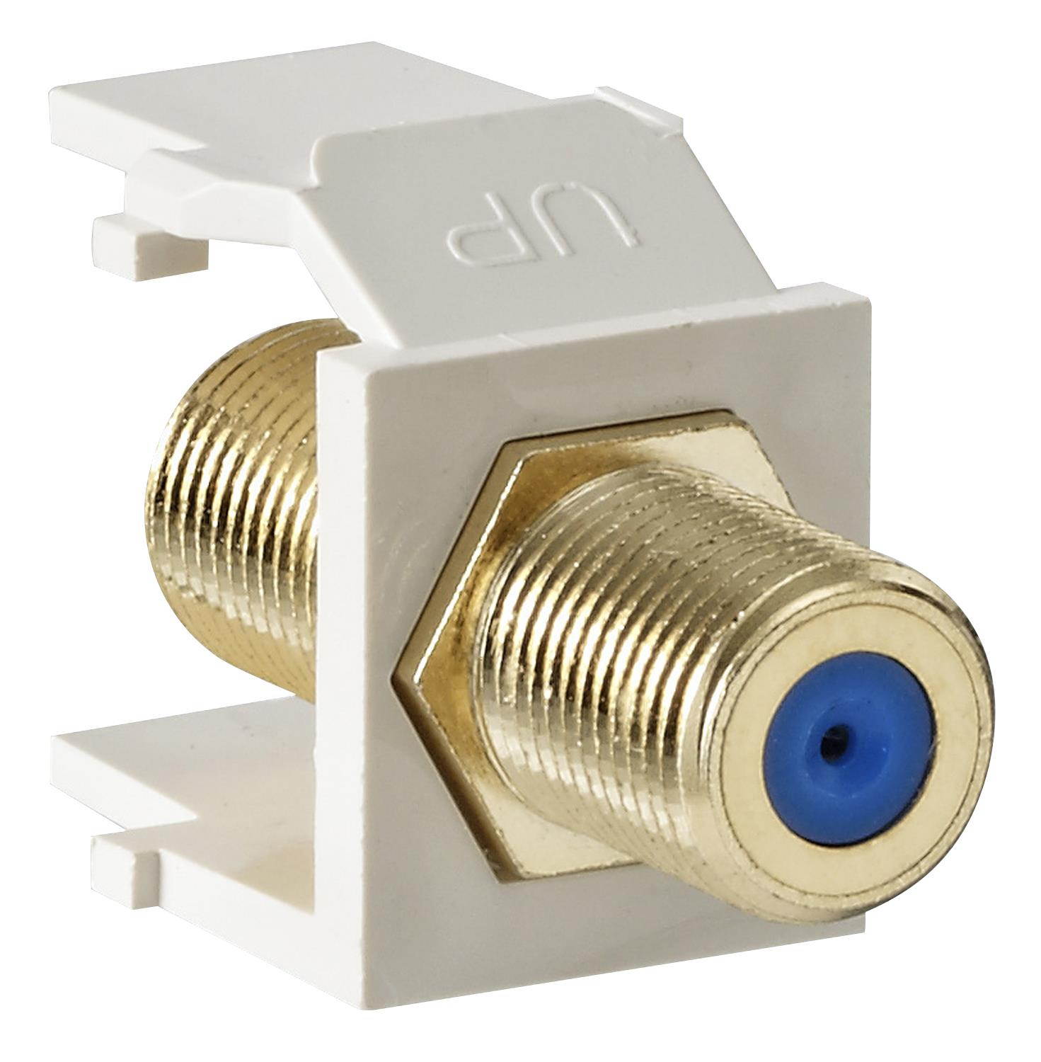 Snap In Gold F Connector Jack Light Almond