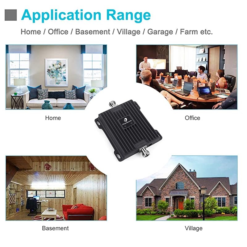 Cell Phone Signal Booster for Home and Office | 65dB Dual Band 12/17/13 Cellular Repeater Boost 4G LTE Data and Volte for Verizon and AT&T | Support Multiple Users | FCC Approved