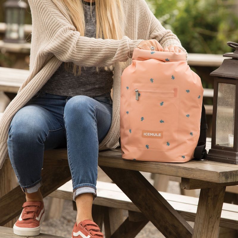 IceMule 1008-SB Jaunt Sunset Blue Mule Large Portable Soft Sided Roll Top 15L 12 Can Insulated Waterproof Camping Picnic Backpack Cooler Sling Bag