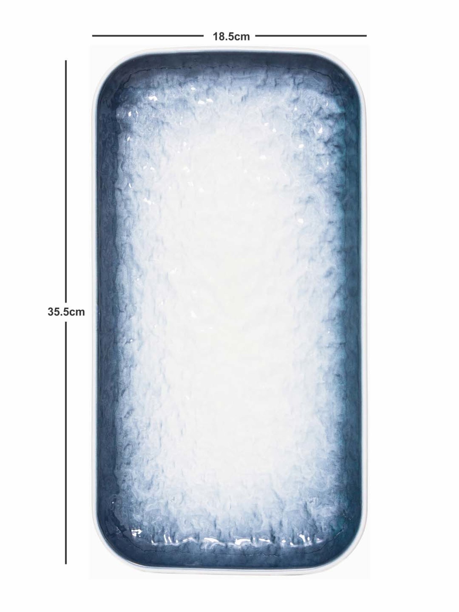 White Gold White & Blue Porcelain Rectangle Serving Platter