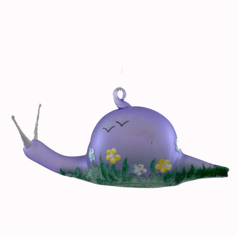 Laved Italian Ornaments Snail With Flowers Spring Purple Birds  -  Tree Ornaments