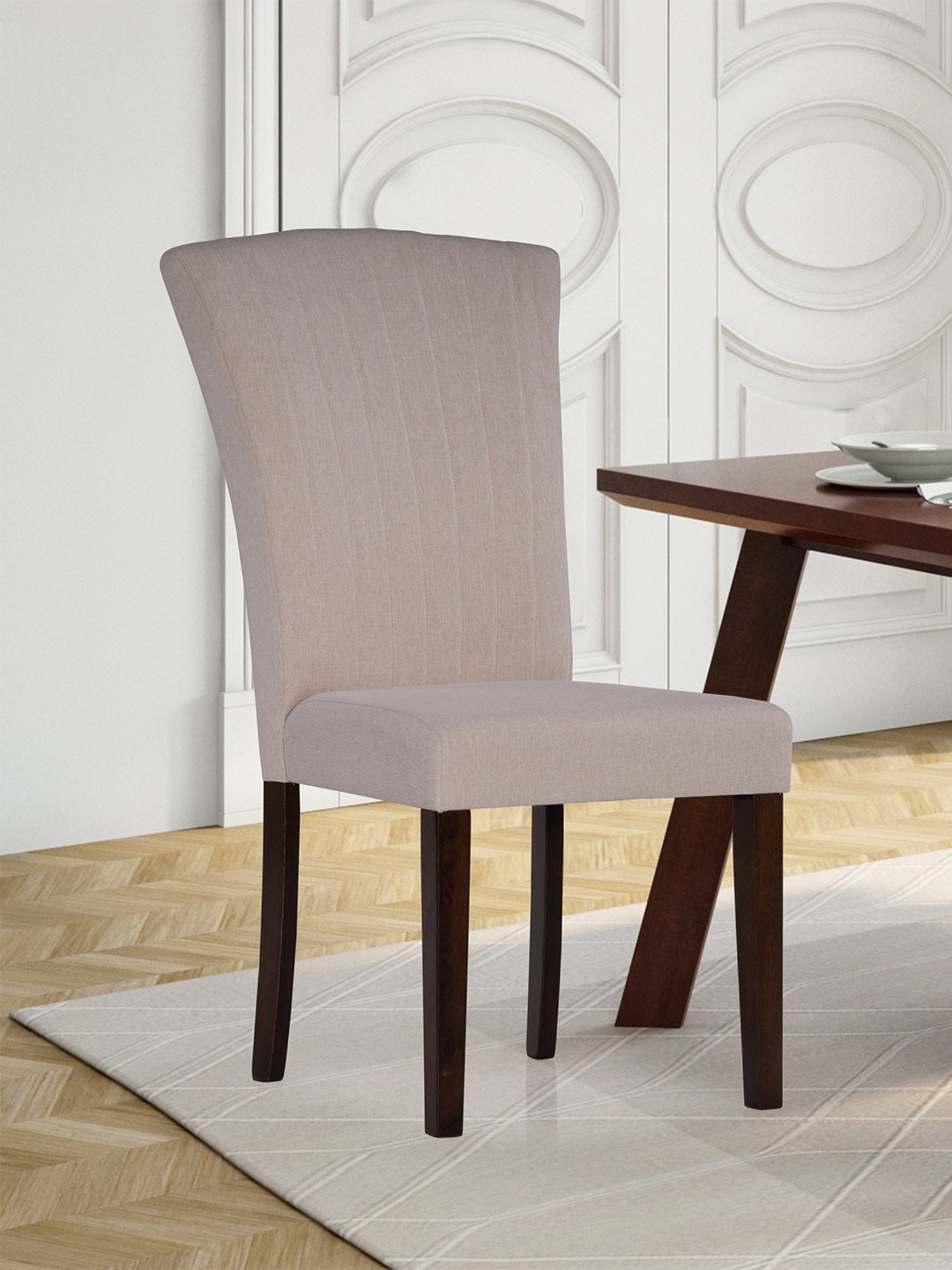 Durian Elanor Modern Brown & Beige Premium Leatherette Dining Chair