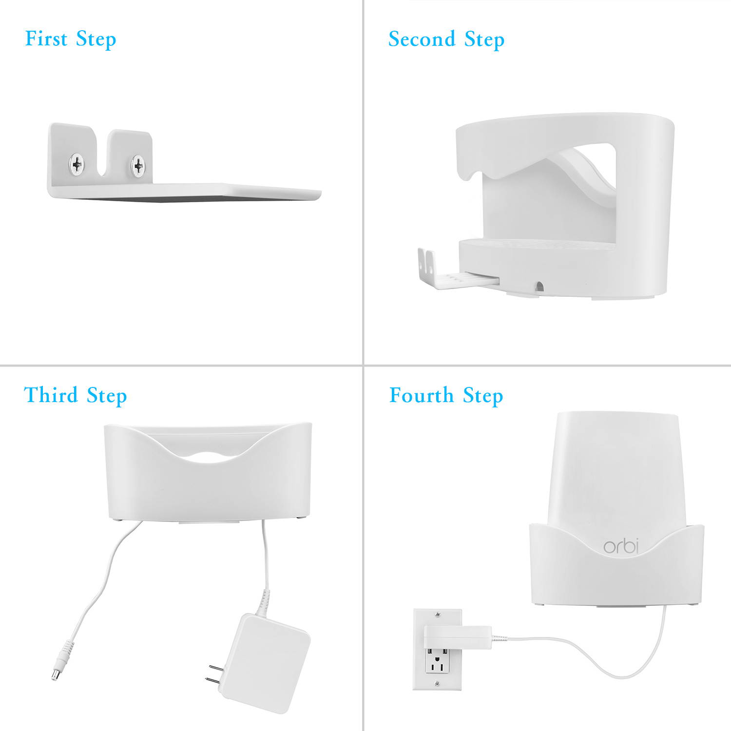 STANSTAR Wall Mount for NETGEAR ORBI AC2200(RBK23) Whole Home Mesh WiFi System,Sturdy Bracket Holder with Space Saving ORBI Router Wall Holder Without Messy Wires(2 Pack)