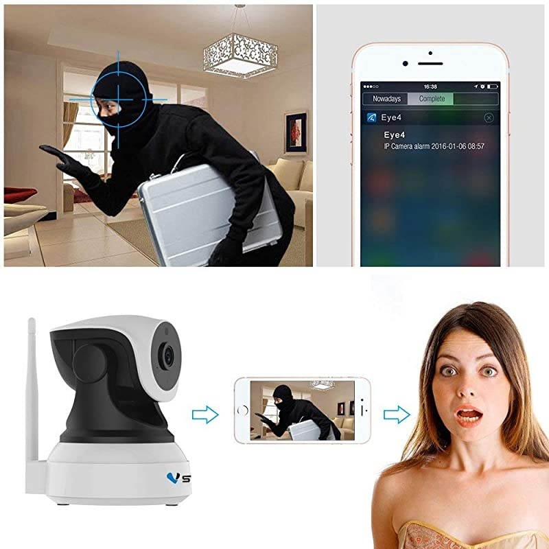 1080P WiFi Camera  HD Wireless IP Camera with Night Vision Motion Detection Cloud Service TwoWay Audio Home Security Camera for Indoor Support Max 128G TF Card