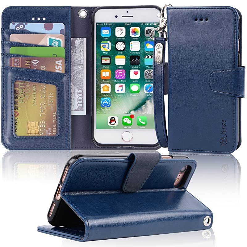 Case for iPhone 7 iPhone 8 iPhone SE 2020 Premium PU leather wallet Case with Kickstand and Flip Cover for iPhone 7 iPhone 8 iPhone SE 2nd Generation 47 inch blue