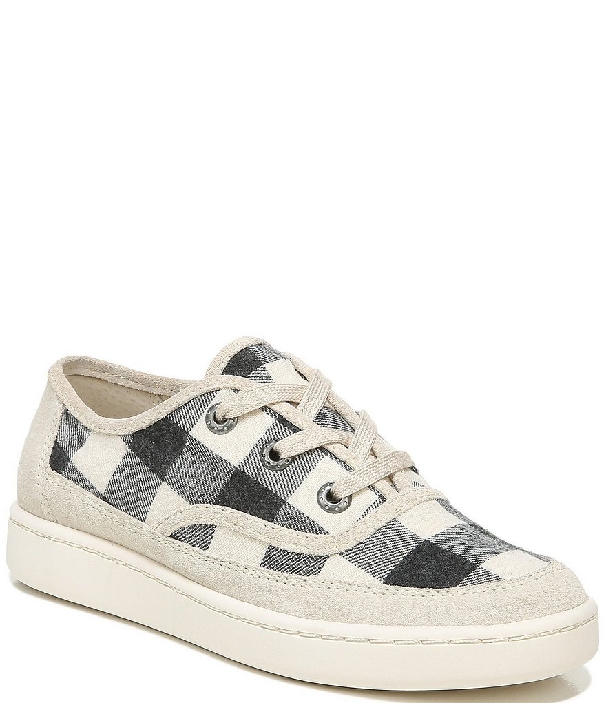 Zodiac Cheezburger Plaid Fabric Lace-Up Sneakers