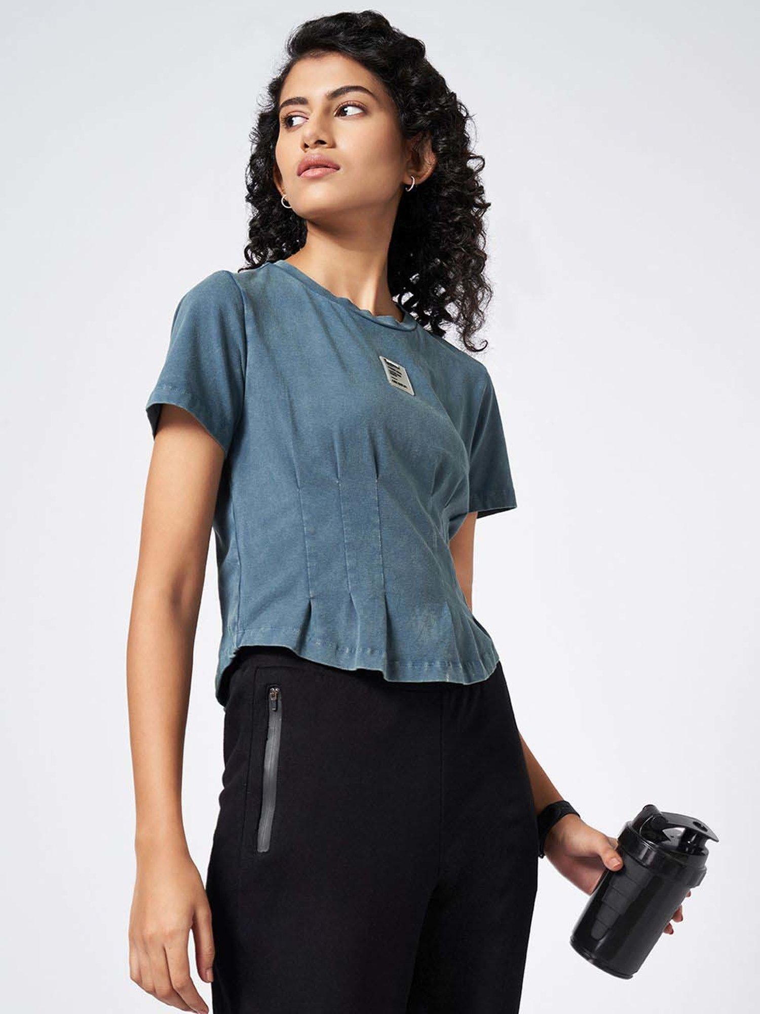 Ajile by Pantaloons Blue Plain T-Shirt