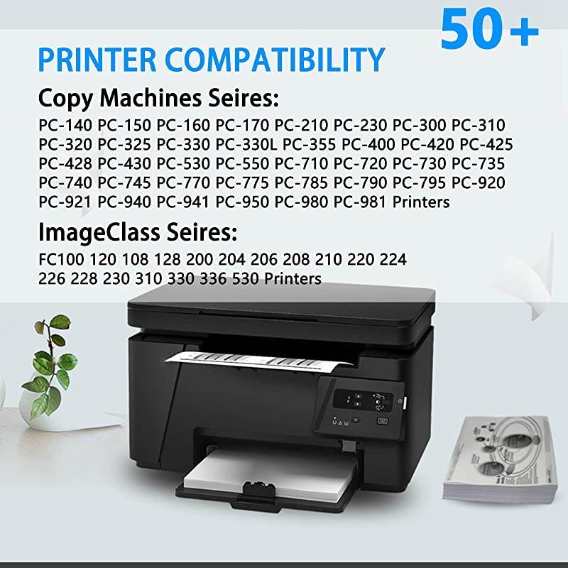 High Yield 2 Pack Compatible Toner Cartridge Replacement for Canon E40/E30/E31/E16/E20 (1491A002AA) Black use in ImageClass FC100 120 108 128 PC-140 PC-150 PC-160 PC-170 PC-300 Copy Printer